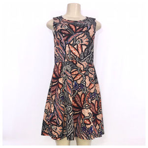 H&M Black & Brown Skater Dress Medium